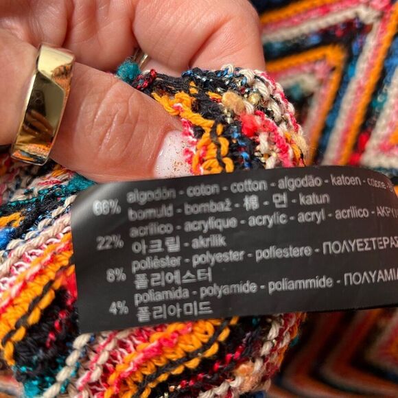 Zara Knit Multicolor Chevron Maxi zigzag Dress Sleeveless Crochet Style Size M ( - Picture 13 of 14